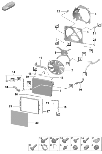 105-200 - Refroidisseur a eau
Ventilateur du radiateur