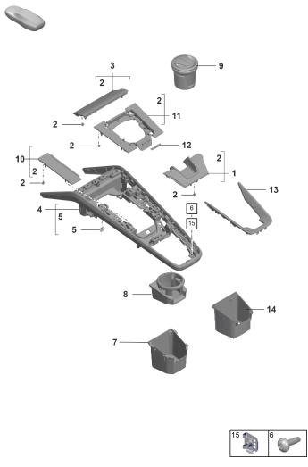 809-300 - Console centrale
Elements carross.amovibles