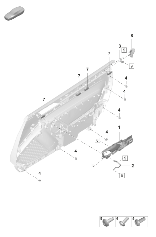 808-900 - Garniture de porte
Pieces de fixation
Elements carross.amovibles