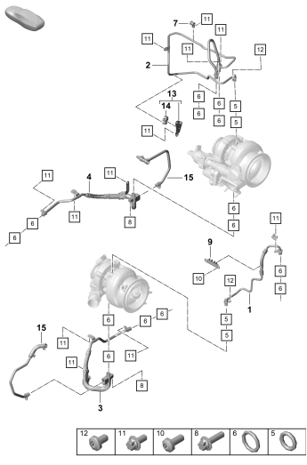 202-150 - Turbocompresseur a gaz d'ech.
Conduite d'huile