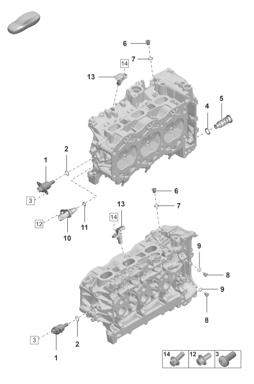 103-020 - Culasse
pieces detail
Vis d'obturation
Capteurs