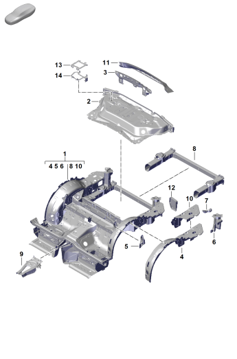801-300 - Partie arriere du vehicule
Coupe