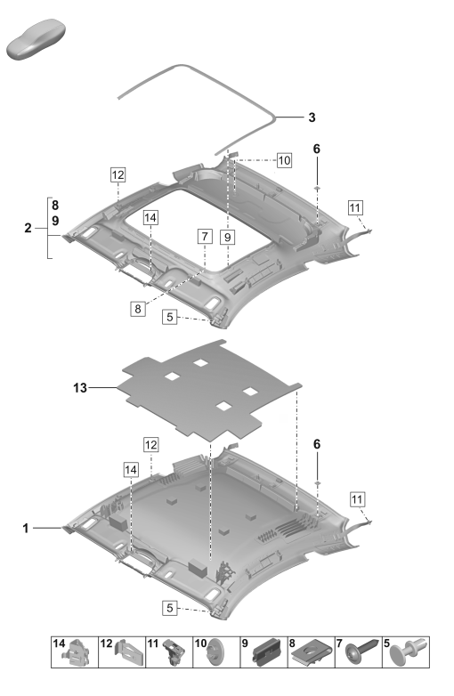 807-500 - Ciel de pavillon
Coupe