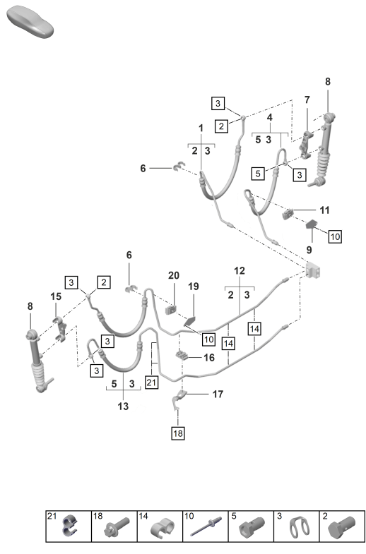 402-120 - Conduite hydraulique
Partie arriere du vehicule
PDCC
