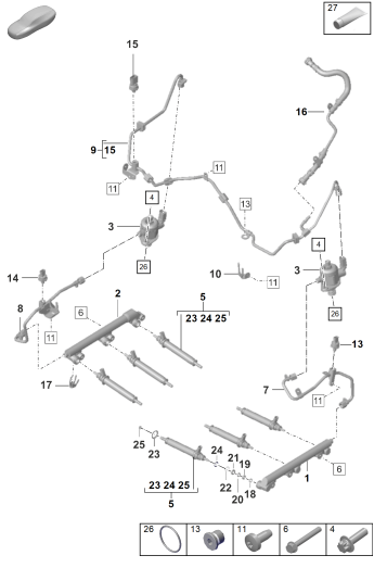 107-000 - Systeme d'injection
pompehaute pression
Injecteur haute pression
