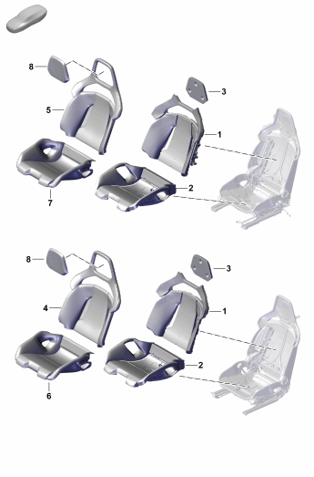 817-390 - Partie en mousse
Garniture dossier
Garniture de siege
pour strapontin