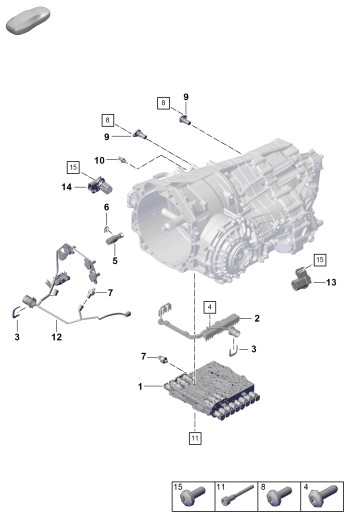 302-120 - Boîte vit. embr.double 8 rap.
- PDK -
pour vehicules avec
transmission hybride
Capteurs