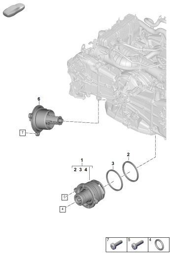 105-000 - Pompe a liq. refroidissement
thermostat