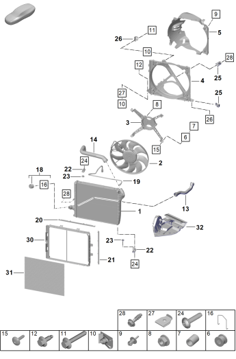 105-200 - Refroidisseur a eau
Ventilateur du radiateur
