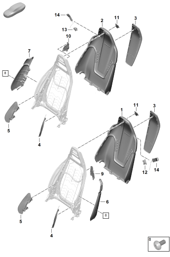 817-100 - Elements carross.amovibles
dossier
siege sport
Pour véhicules a. régl. élec-
trique des sièges à 14 voies
Siege Sport Plus
p. vehicules avec reglage
electr. sieges 18 courses