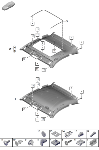 807-500 - Ciel de pavillon
Elements carross.amovibles