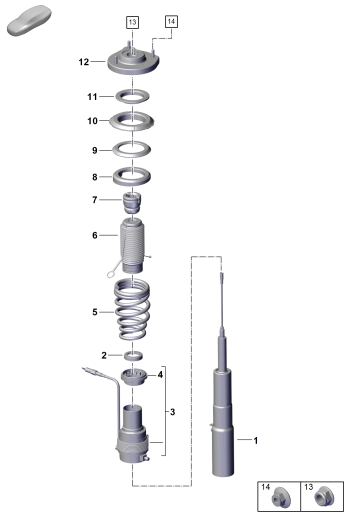 402-010 - suspension
Amortisseur
pour vehicules avec correcteur
d'assiette