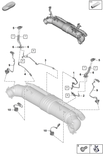 202-250 - Filtre à partic. mot. essence
Catalyseur
Fixation et capteurs