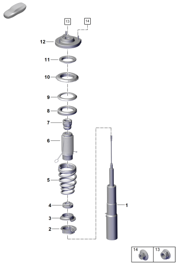 402-030 - suspension
Amortisseur
pour vehicules avec correcteur
d'assiette