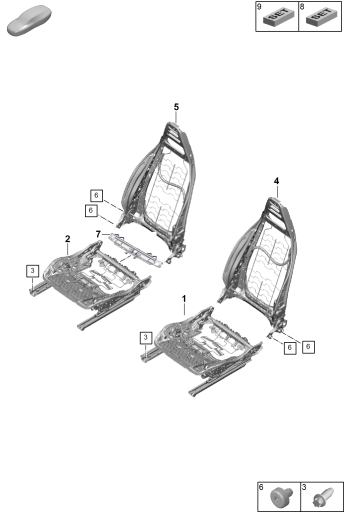 817-000 - armature de siege et dossier
siege sport
Pour véhicules a. régl. élec-
trique des sièges à 14 voies
Siege Sport Plus
p. vehicules avec reglage
electr. sieges 18 courses
