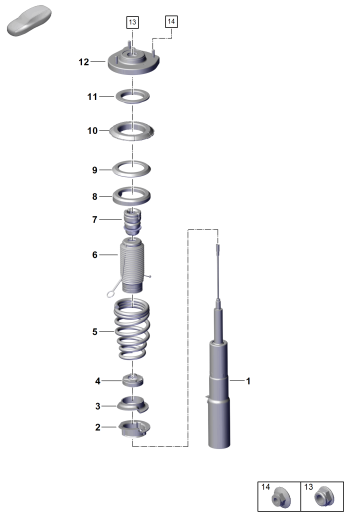 402-020 - suspension
Amortisseur
pour vehicules avec correcteur
d'assiette