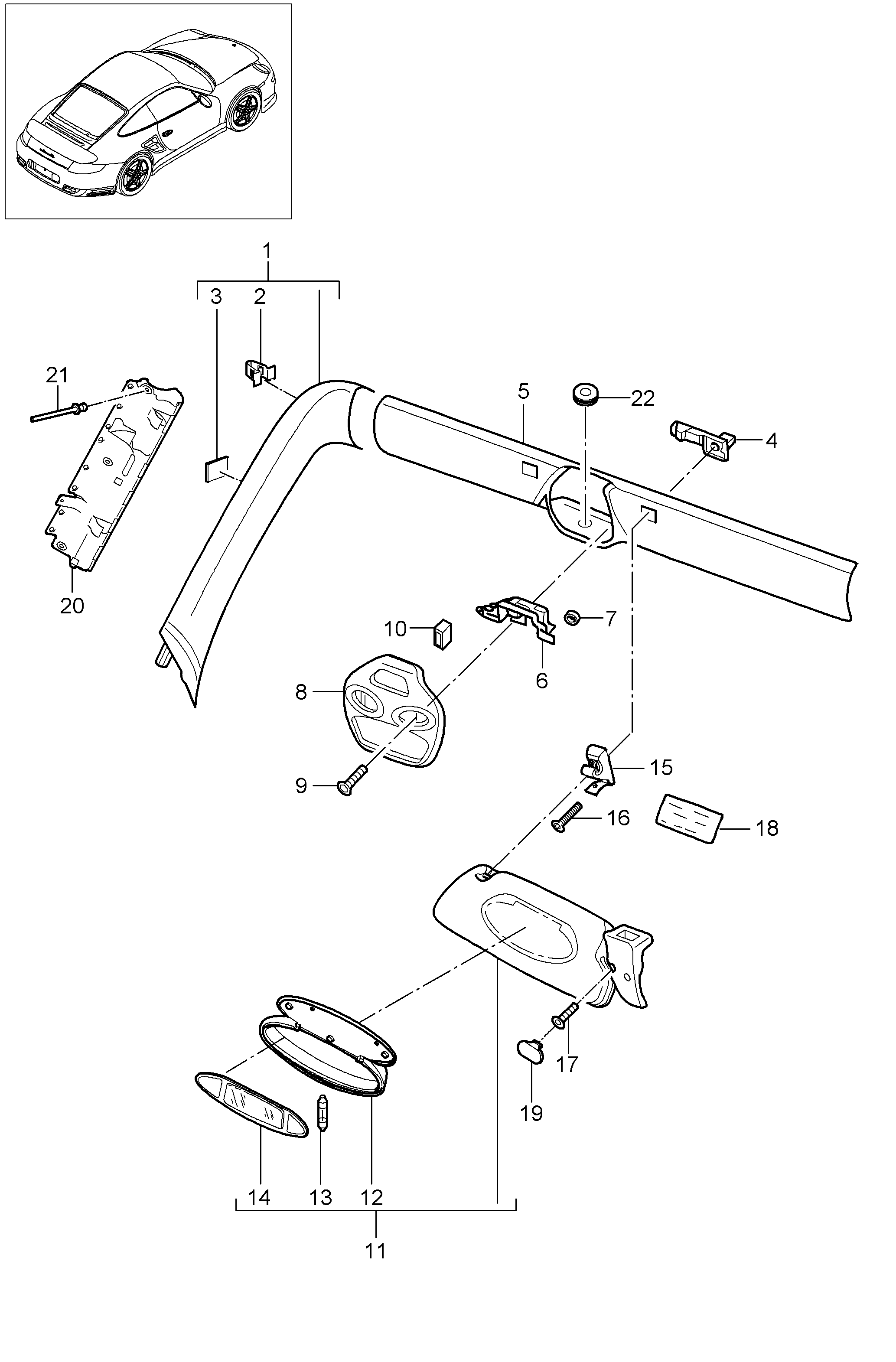 Cache montant porte gauche pour vis de rétroviseur - Close Classic