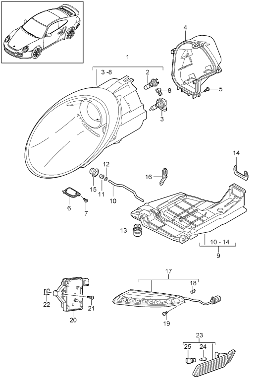 905-002 - Projecteurs
Projecteur supplementaire
feu de balisage lat.
Feux latéraux clignotants