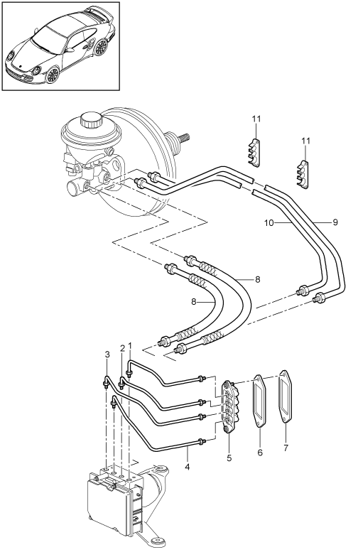 604-005 - Conduite de frein
Partie avant