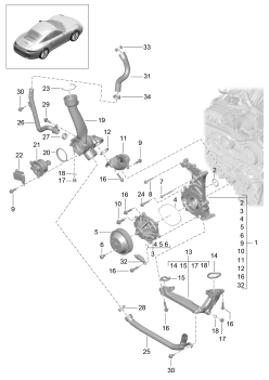 105-000 - Pompe a liq. refroidissement
boitier de thermostat