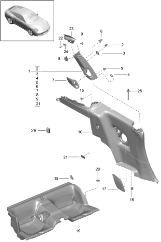 807-020 - Revetement lateral
SIege arriere
Montant central