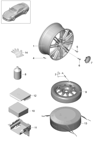 601-000 - Jante aluminium
Roue de secours
produit d'etancheite p. pneus
D             >> -    MJ 2016