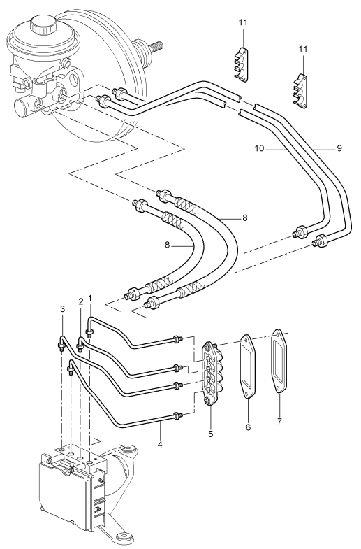 604-006 - Conduite de frein
Partie avant