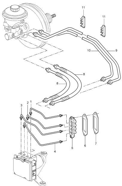 604-005 - Conduite de frein
Partie avant