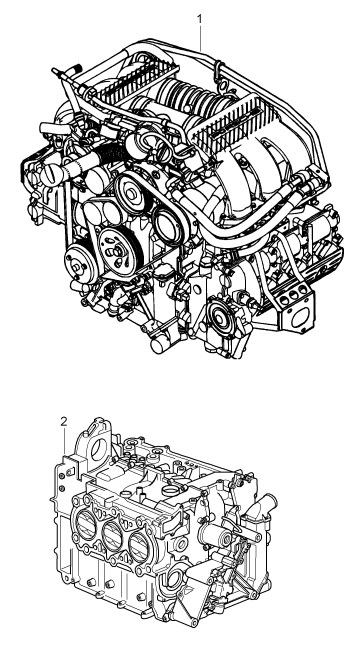 101-000 - Moteur de rechange
sans:
Disque entraineur
Tiptronic
volant-moteur
Boîte de vitesses mécanique
Compresseur