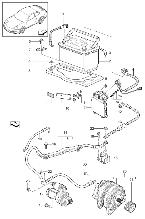 902-005 - Batterie
repartiteur de potentiel
demarreur
Alternateur triphase