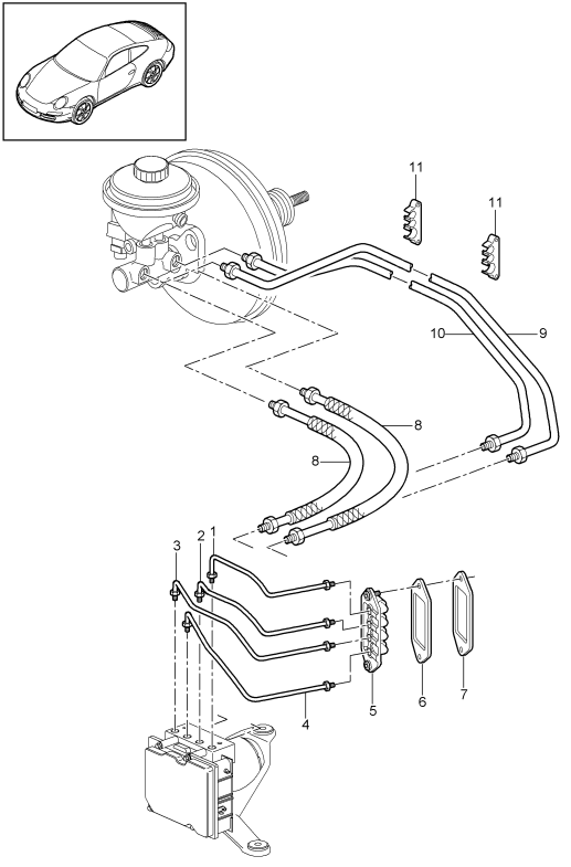 604-006 - Conduite de frein
Partie avant