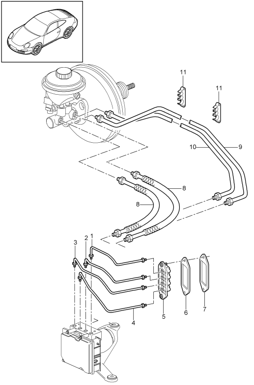 604-005 - Conduite de frein
Partie avant