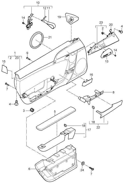 807-013 - Garniture de porte
Elements carross.amovibles
pour vehicules avec
siegebaquet
GT
D -    MJ 2010>>