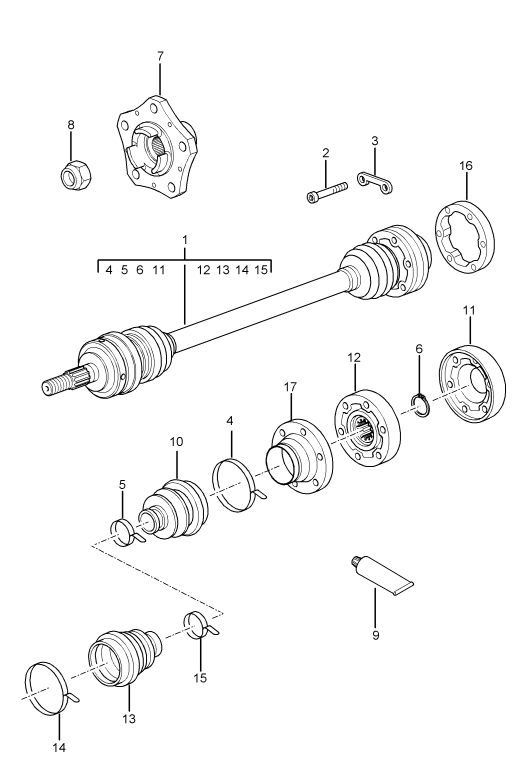 501-005 - Arbre de transmission
Moyeu de roue