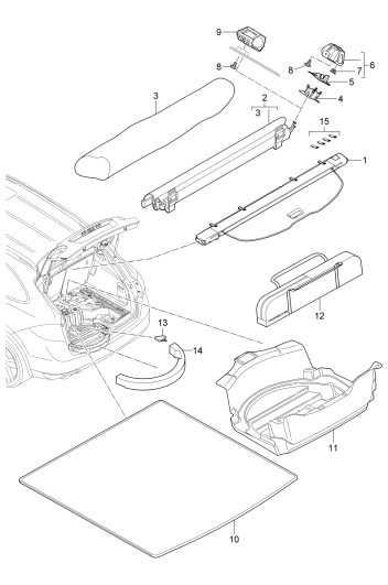 807-055 - cache p. coffre a bagages
Filet de separation
Elements carross.amovibles
Tapis de coffre
Sac a skis