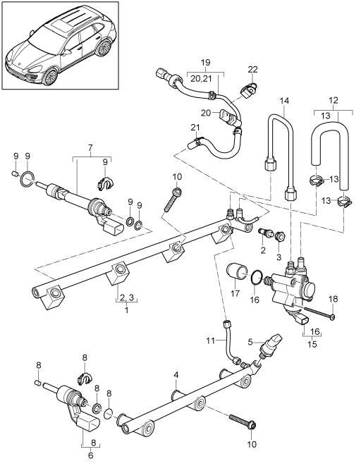 107-030 - Rampe d'injection
Injecteur haute pression
pompehaute pression