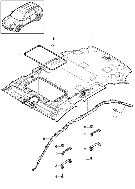 807-030 - Ciel de pavillon
module sac gonfl. de tete
et
Elements carross.amovibles