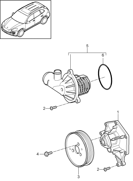 105-010 - Pompe a liq. refroidissement
boitier de thermostat