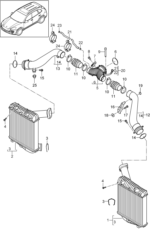 107-070 - Radiateur air suralimentation
tuyau de pression