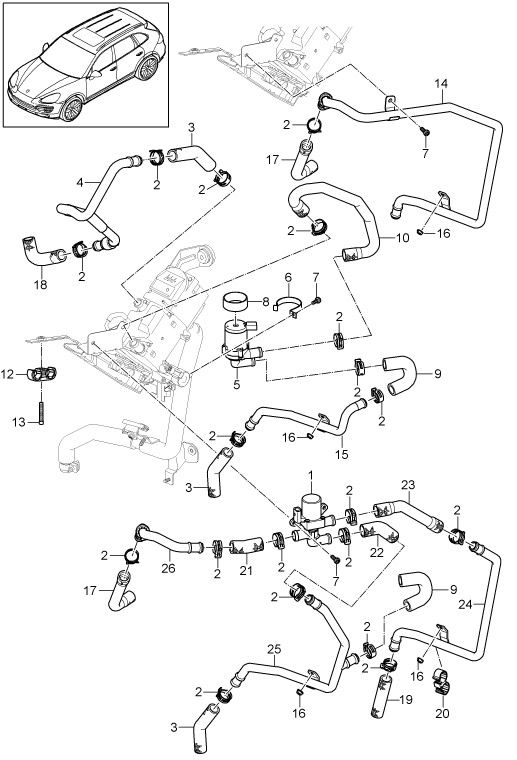 813-020 - Conduite flexible
passage de roue
avec:
Climatiseur
et
Chauffage d'appoint
conduite d'alimentation
conduite de retour