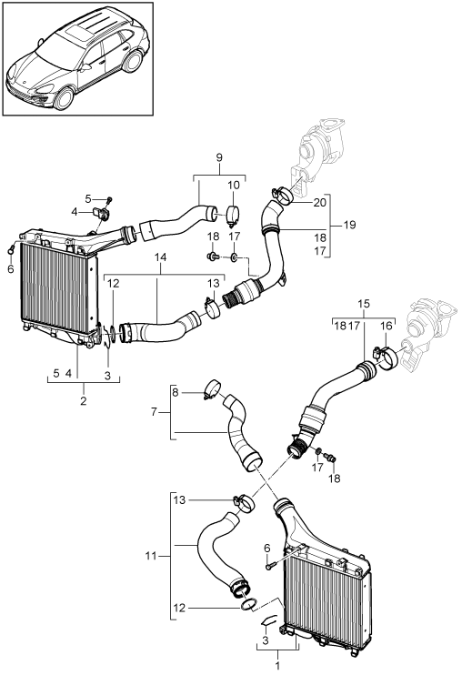 107-077 - Radiateur air suralimentation
tuyau de pression