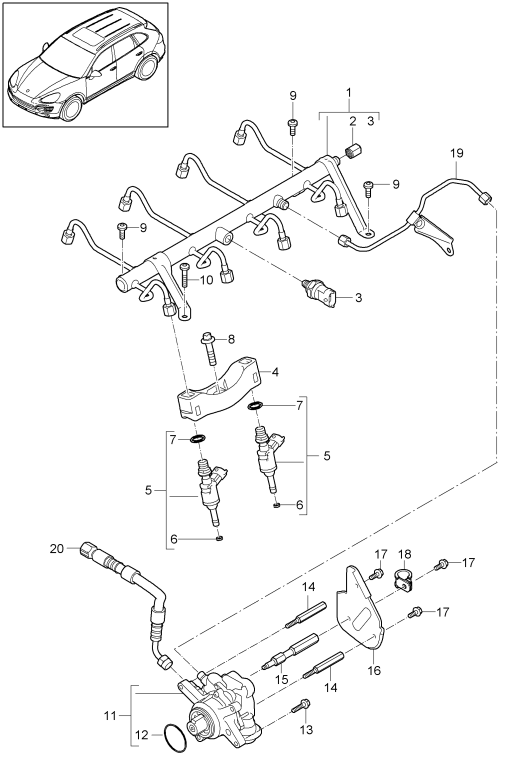 107-025 - Rampe d'injection
Injecteur haute pression
pompehaute pression