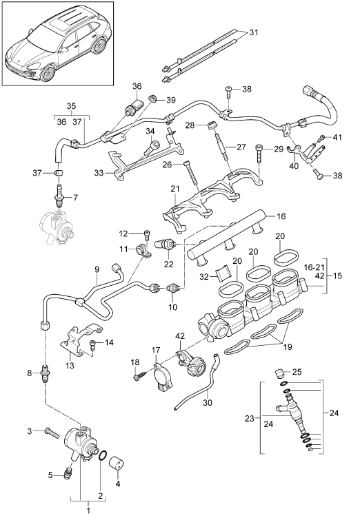 107-040 - Rampe d'injection
Injecteur haute pression
pompehaute pression