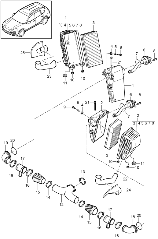 106-005 - Filtre a air avec pieces
de raccordement