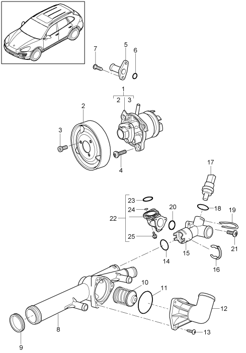 105-005 - Pompe a liq. refroidissement
boitier de thermostat