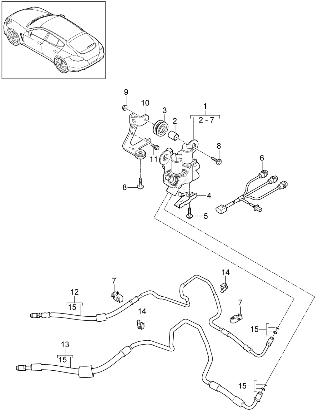 501-030 - Barre stabilisatrice
Bloc de valves
Conduite a pression
conduite de retour