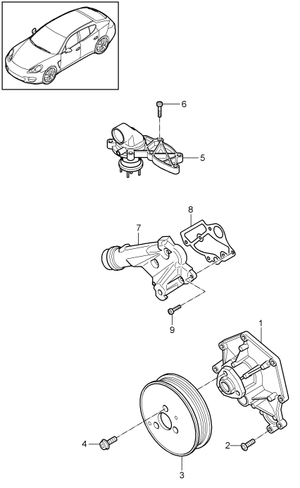 105-005 - Pompe a liq. refroidissement
boitier de thermostat