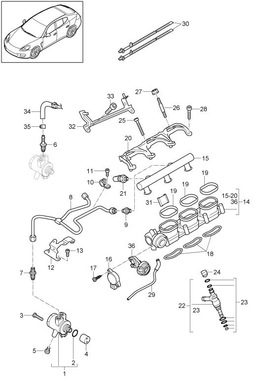 107-037 - Rampe d'injection
Injecteur haute pression
pompehaute pression