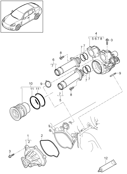 105-002 - Pompe a liq. refroidissement
boitier de thermostat