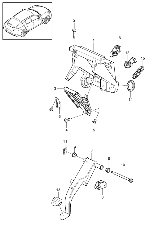 702-005 - Mecanisme de pedale de frein
- PDK -
Tiptronic
Boite de vitesses